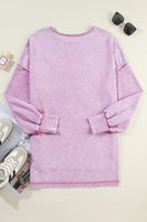 Round Neck Dropped Shoulder Sweatshirt S-XL