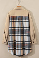 Pocketed Plaid Long Sleeve Mini Dress S-2XL