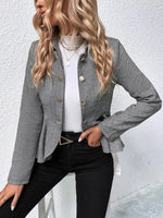 Ruffle Hem Collared Blazer S-XL