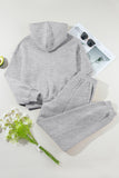 Dropped Shoulder Long Sleeve Hoodie and Pants Active Set S-2XL