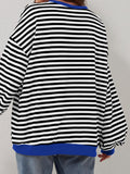 Striped Round Neck Long Sleeve T-Shirt S-XL