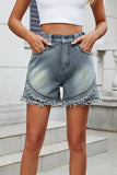 Raw Hem Studded Denim Shorts S-2XL