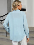 Collared Neck Long Sleeve Shirt S-2XL