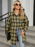 Plaid Collared Neck Long Sleeve Shirt S-2XL