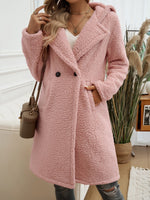 Devine Pocketed Long Sleeve Hooded Teddy Coat S-XL