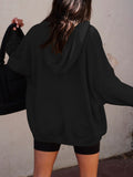 Dropped Shoulder Long Sleeve Hoodie S-XL