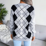 Geometric V-Neck Sweater S-L