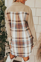 Pocketed Plaid Long Sleeve Mini Dress S-2XL