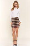 And The Why Full Size Brushed Plaid Mini Skirt S-3XL