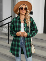 Plaid Collared Neck Long Sleeve Shirt S-2XL