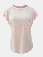 Full Size Round Neck Cap Sleeve T-Shirt S-3XL