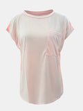 Full Size Round Neck Cap Sleeve T-Shirt S-3XL