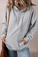 Drawstring Pocketed Long Sleeve Hoodie S-XL