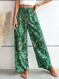 Womens Pants Paisley Printed Wide Leg Pants S-XL