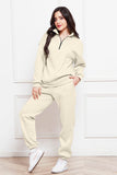 Half Zip Long Sleeve Sweatshirt and Pants Set S-2XL