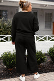 US Double Take Long Sleeve Top and Drawstring Pants Set S-3XL