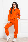 Half Zip Long Sleeve Sweatshirt and Pants Set S-2XL