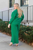 US Double Take Long Sleeve Top and Drawstring Pants Set S-3XL