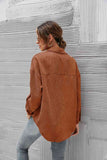 Button Front Drop Shoulder Corduroy Shirt S-2XL