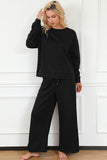 US Double Take Long Sleeve Top and Drawstring Pants Set S-3XL