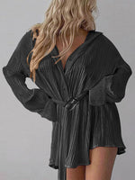 Button Up Dropped Shoulder Shirt Dress S-XL